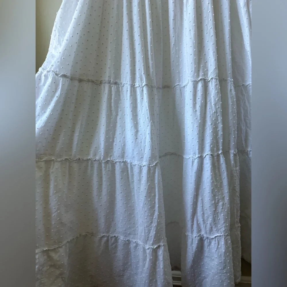 HILL HOUSE Ellie Nap Dress Tiered Swiss Dot Ruffle Cottagecore Coquette White L - Picture 4 of 7